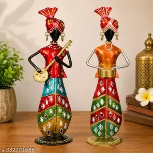 Metal Multicolor Decorative Musician Tealight Set For Living Room
