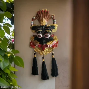 Narsingh Kirtimukha Wall Hanging Face Mask Nazar Battu Ward Off Evil And Invite Blessings Black35X6 Inch
