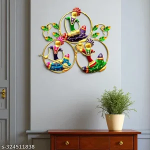 Decorative Wall Art With Tribal Musicians Handmade Iron Craft