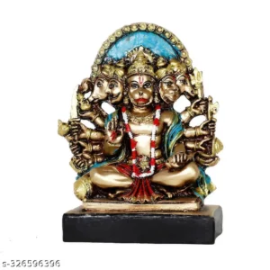 Panchmukhi Hanuman Idol For Home Temple Office Five Faced Hanuman Ji Murti Hindu God Bajrangbali Statue For Pooja Mandir Lord Hanuman Idol For Strength Courage Negativity Removal Ideal Religious Gift For Diwali Hanuman Jayanti Housewarming Festivals Antique Finished 6 Inch
