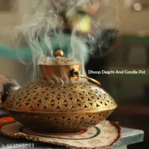 Handcrafted Metal Dhoop Degchi Traditional Tealight Candle Holder For Elegant Home Decor