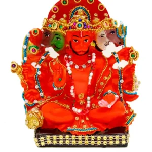 Panchmukhi Hanuman Idol Multicolor Decorative Murti For Home Mandir Pooja Five Face Hanuman Ji Statue Powerful Hindu God Idol For Vastu Protection Spiritual Decor Ideal For Hanuman Jayanti Diwali Temple Office Car Dashboard Religious Gifting Stone Finish 6 Inch