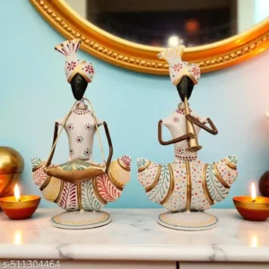 Exquisite Handcrafted Rajasthani Musician Figurines Perfect Home Decor For Elegance