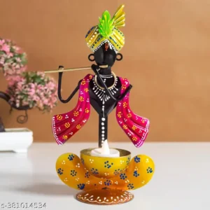 Handcrafted Krishna Idol Red Yellow