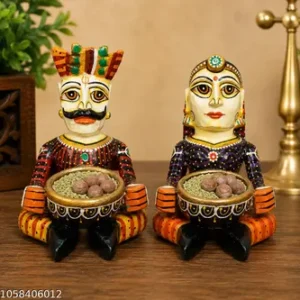 Wooden Babla And Laddy Mukhwas Bowl Set Of 2 Hotel Decor And Home Decor