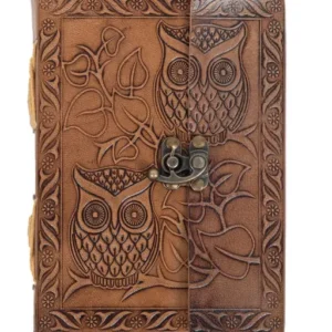 Vintage Leather Journal Diary Owl Embossed