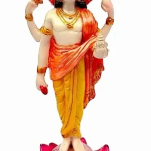 Marble Look Dhanvantari Vaidh Murti Physician God Of Medicine Dhavantari Statue For Pooja Idol 22 Cm