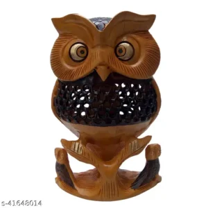 Wooden Baby Owl Undercut Antique 15 cm