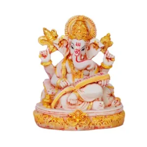 Lord Ganesha Idol Ganpati Bappa Murti Vinayak Vighnaharta Ganesh Ji Statue For Home Temple Hindu Puja Mandir Decor Diwali Ganesh Idol Office Desk Vastu Spiritual Showpiece Housewarming Gift 8 Inch