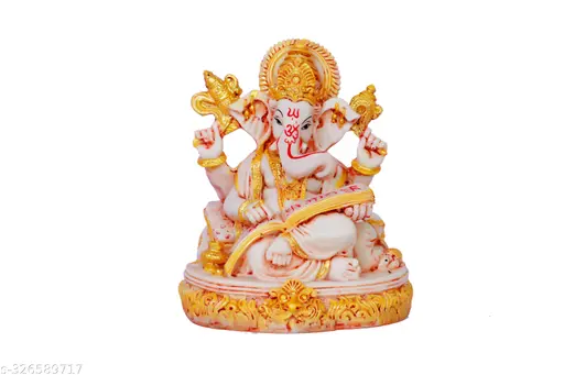 Lord Ganesha Idol Ganpati Bappa Murti Vinayak Vighnaharta Ganesh Ji Statue For Home Temple Hindu Puja Mandir Decor Diwali Ganesh Idol Office Desk Vastu Spiritual Showpiece Housewarming Gift 8 Inch