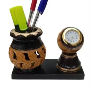 Wooden Pen Stand Antique 10 cm