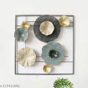Multi Color Metal Moon Circle Wall Art Frame Festive Toran For Home Office Decor