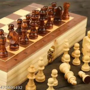 11"X11" Foldable Wooden Chess Board Set with 32 Wooden Chess | Folding Chess Board with Wood Pawn