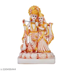 Radha Krishna Idol With Flute For Home Temple Office Decor Pooja Mandir Shri Radha Krishna Murti Lord Krishna Radha Idol For Janmashtami Vastu Spiritual Decor Ideal Religious Gift For Diwali Wedding Anniversary Housewarming 8 Inch