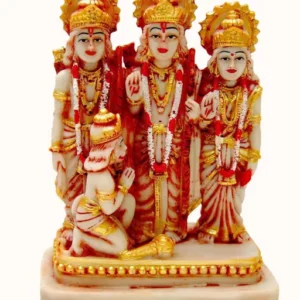 Ram Darbar Idol With Lord Ram Sita Lakshman Hanuman Statue For Home Mandir Pooja Shri Ram Parivar Murti Decorative Showpiece For Temple Living Room Office Ideal Gift For Ram Navami Diwali Wedding Griha Pravesh Anniversary Festive Occasions 7 Inch