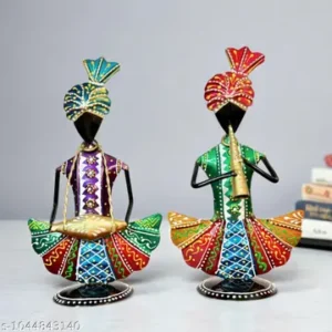 Handcrafted Indian Musician Decor Statues Festival Home Decoration Iron