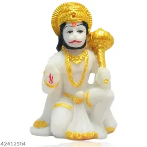 Polyresin Hanuman Ji Murti Hanuman Bala Ji Bajrangbali Murti Statue Idol For Home Pooja Car Dashboard Gifted Piece Size 3 Inch