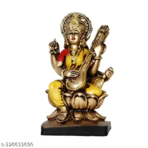 Goddess Saraswati Idol With Veena For Home Temple Maa Saraswati Murti Statue Saraswati Mata Showpiece For Mandir Pooja Room Study Table Office Home Decor Perfect Gift For Vasant Panchami Diwali Navratri Housewarming Spiritual Decor Antique Finish 7 Inch