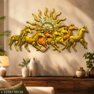 Seven Running Horses Decorative Metal Wall Hanging For Home Hall Office Luxury Wall Decoration
