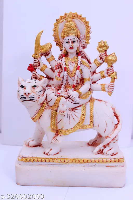 Goddess Durga Idol For Home Mandir Pooja Maa Durga Murti Navratri Durga Mata Decorative Showpiece For Temple Living Room Office Ideal Gift For Navratri Durga Puja Diwali Housewarming Festivals 8 Inch