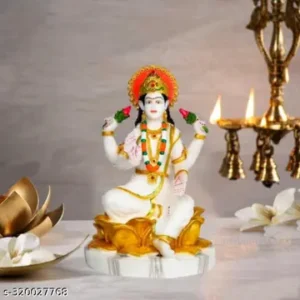 Marble Look Laxmi Mata Murti Statue Idol Laxmi Ji Murti For Home Pooja Temple Office Decor Gifted Diwali Idol 9 Inch