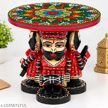 Rajasthani Babla Table Showpiece Traditional Wooden Decorative Table Figurine Home Office Decor