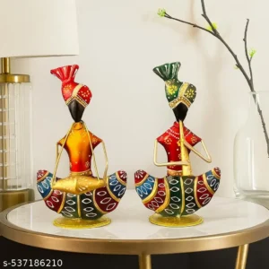 Iron Multicolor Handmade Musician Set Of 2