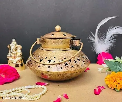 Handicrafts Metal Degchi Dhoop Dhani Tealight Holder Incase Holder Size 5 Inc