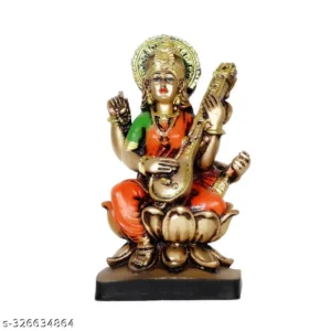 Goddess Saraswati Idol With Veena For Home Temple Maa Saraswati Murti Statue Saraswati Mata Showpiece For Mandir Pooja Room Study Table Office Home Decor Perfect Gift For Vasant Panchami Diwali Navratri Housewarming Spiritual Decor Antique Finish 7 Inch