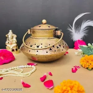 Handcrafted Iron Dhoop Stand With Lid 2 In 1 Aroma Diffuser Tealight Lantern 15 Cm