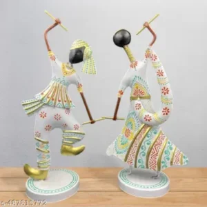 Handcrafted Iron Showpiece Set Of Two Pair Dandiya Dancing Couple