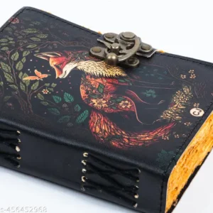 Blank Spell Book Of Shadows Journal With Lock Clasp Antique Handmade Deckle Edge Vintage Paper Leather Bound Journal For Women And Men Travel Notebook For Writing