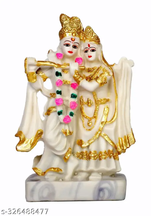 Radha Krishna Idol With Flute Radha Krishna Murti For Home Temple Pooja Room Mandir Lord Krishna With Radha Statue Symbol Of Love Decorative Showpiece For Living Room Ideal Gift For Janmashtami Radhashtami Diwali Housewarming Wedding Anniversary Spiritual Gifting 8 Inch