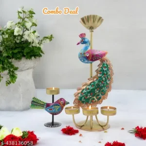 Peacock With Bird Combo Showpiece Home Decor