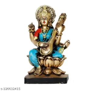 Goddess Saraswati Idol With Veena For Home Temple Maa Saraswati Murti Statue Saraswati Mata Showpiece For Mandir Pooja Room Study Table Office Home Decor Perfect Gift For Vasant Panchami Diwali Navratri Housewarming Spiritual Decor Antique Finish 7 Inch