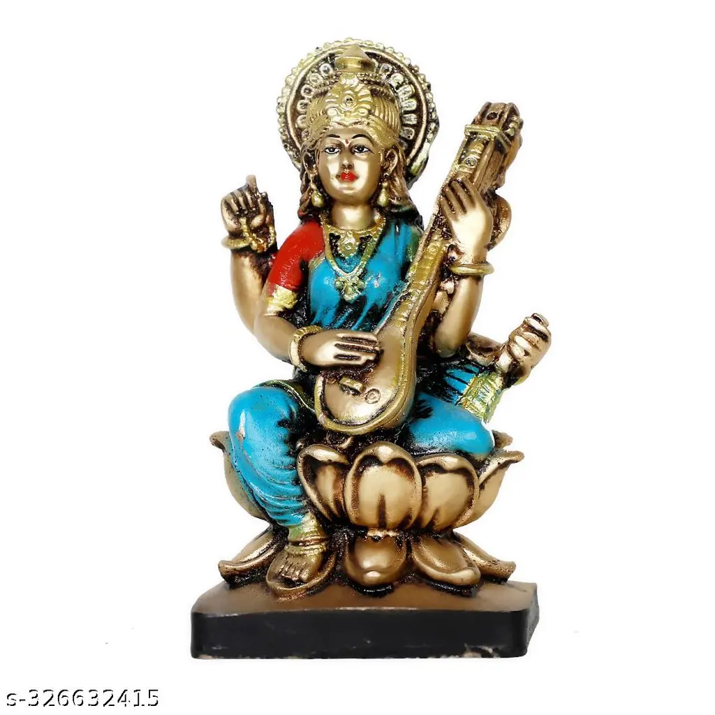 Goddess Saraswati Idol With Veena For Home Temple Maa Saraswati Murti Statue Saraswati Mata Showpiece For Mandir Pooja Room Study Table Office Home Decor Perfect Gift For Vasant Panchami Diwali Navratri Housewarming Spiritual Decor Antique Finish 7 Inch