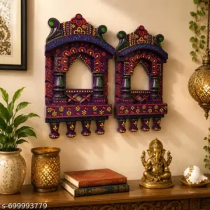 2 Colour Full Wooden Jarokha For Wall Decor Decorative Wall Hanging Purplle With Multiple Colours Design Thanks Giving Wooden Jarokha Frame For Wall Decor Easily Install On Wall Indian Folk Art Wood Wall Miror Mango Wood Indian Folk Art 10 Height And 5 Length Set Of 2 Home Decor