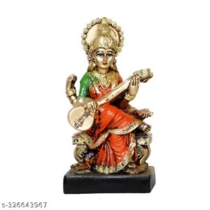 Goddess Saraswati Idol With Veena For Home Temple Maa Saraswati Murti Statue Saraswati Mata Showpiece For Mandir Pooja Room Study Table Office Home Decor Perfect Gift For Vasant Panchami Diwali Navratri Housewarming Spiritual Decor Antique Finish 8 Inch