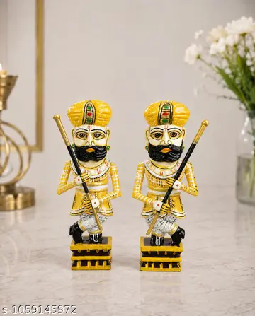 Rajasthani Wooden Musician Pair Traditional Handmade Decorative Showpiece Home Hotel Decor Table Decor