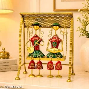 Handmade Rajasthani Musician Couple Swing Showpiece