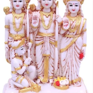 Ram Darbar Idol With Lord Ram Sita Lakshman Hanuman Ram Darbar Murti For Home Temple Pooja Mandir Shri Ram Parivar Idol Decorative Showpiece For Living Room Office Ideal Gift For Ram Navami Diwali Wedding Housewarming Festive Occasions 10 Inch
