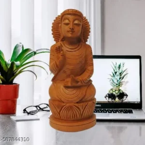Handcrafted Wooden Buddha Idol 6 Inch