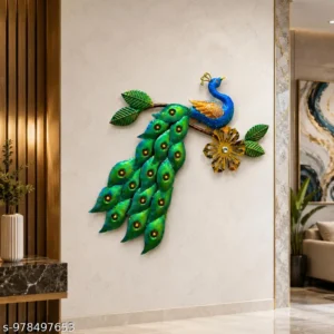 Luxury Metal Peacock Wall Decor With Floral Design