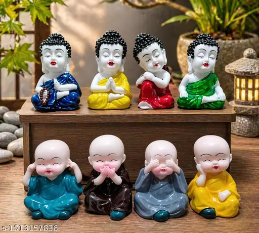 Mini Zen Monk Showpieces for Home Office