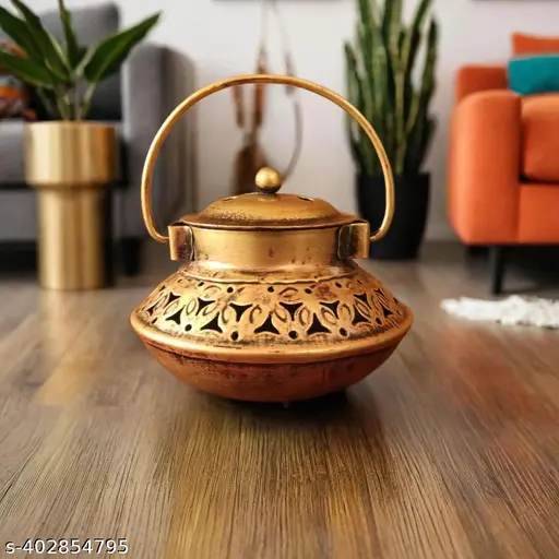 Jodhpur Handcrafted Metal Degchi T Light Incense Burner For Puja Gifts 5 Inch