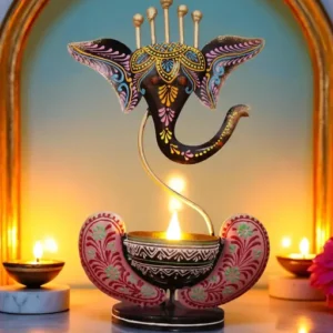 Ganpati Diya Stand In Metal Unique Home Decor For Puja Festivals