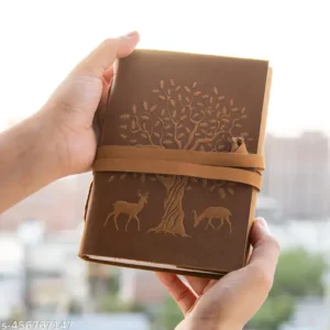 Embossed Leather Journal Diary With Deer Print