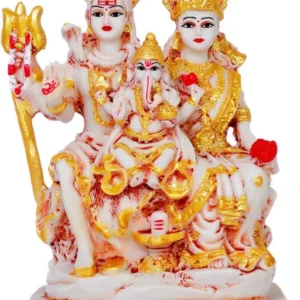 Shiv Parivar Idol With Ganesha For Home Mandir Pooja Lord Shiva Parvati Ganesh Family Murti Statue Shiv Shakti Ganpati Decorative Showpiece For Temple Living Room Office Ideal Gift For Mahashivratri Diwali Housewarming Festivals 8 Inch