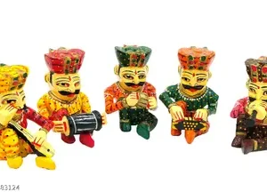 Wooden Rajasthani Musician Babla Set